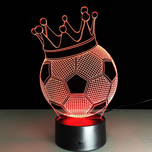 Crown Soccer Ball 3D LED Night Light