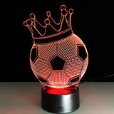 Crown Soccer Ball 3D LED Night Light