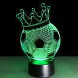 Crown Soccer Ball 3D LED Night Light