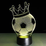Crown Soccer Ball 3D LED Night Light