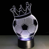 Crown Soccer Ball 3D LED Night Light