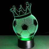 Crown Soccer Ball 3D LED Night Light