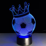 Crown Soccer Ball 3D LED Night Light