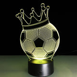 Crown Soccer Ball 3D LED Night Light