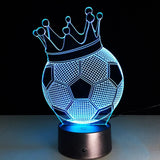 Crown Soccer Ball 3D LED Night Light