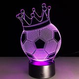 Crown Soccer Ball 3D LED Night Light