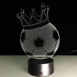 Crown Soccer Ball 3D LED Night Light
