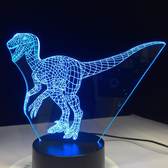Velociraptor 3D LED Lamp