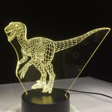 Velociraptor 3D LED Lamp