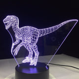 Velociraptor 3D LED Lamp