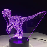 Velociraptor 3D LED Lamp