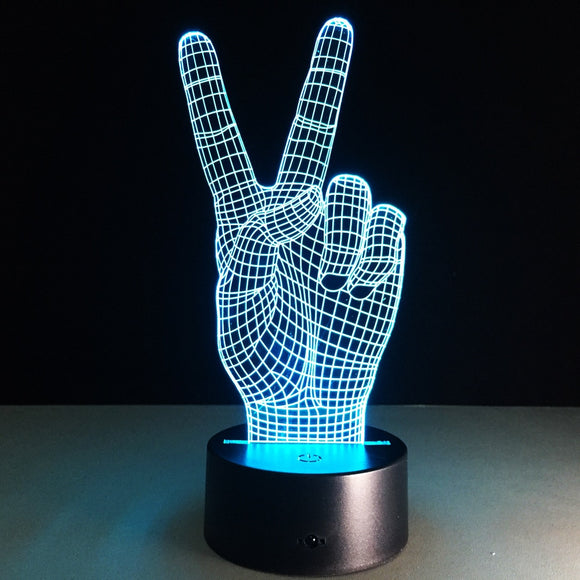 Peace Hand 3D LED Light