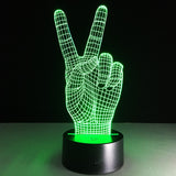 Peace Hand 3D LED Light