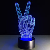 Peace Hand 3D LED Light