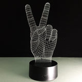 Peace Hand 3D LED Light