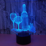 Wine Table Set 3D LED Light