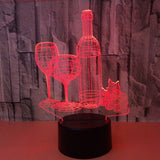 Wine Table Set 3D LED Light