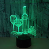 Wine Table Set 3D LED Light