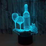 Wine Table Set 3D LED Light