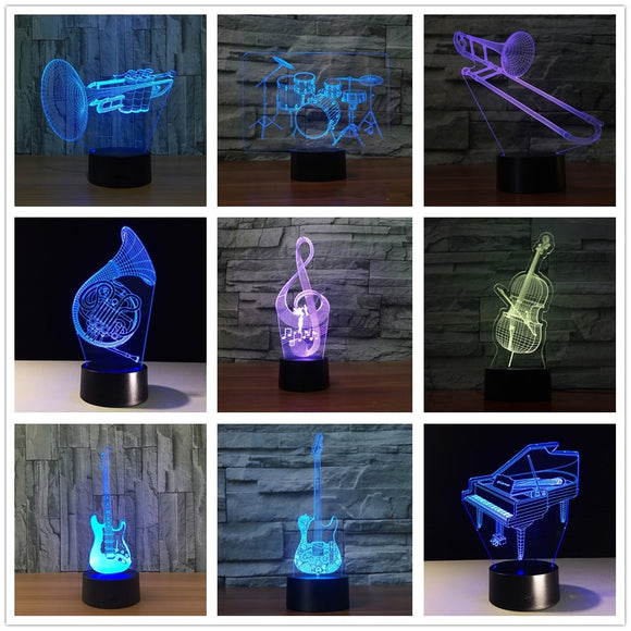 Musical Instruments 3D LED Night Light