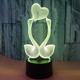 Swan Heart 3D LED Light