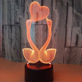 Swan Heart 3D LED Light