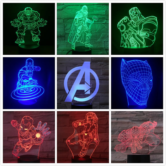 Avengers Themed 3D LED Collector Display Lights